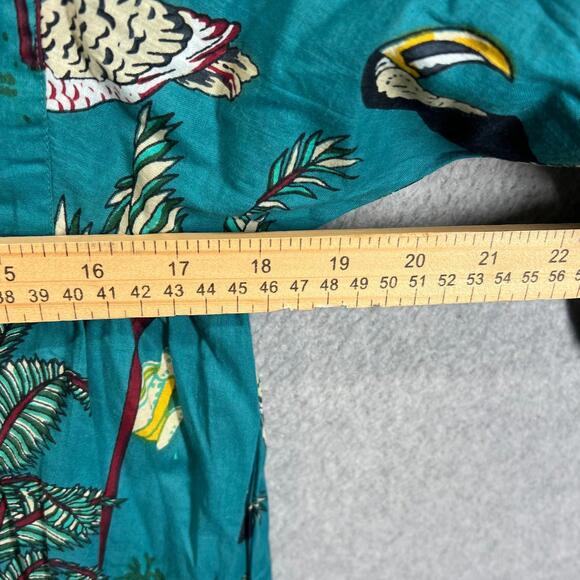 BEAU & RO The Murray Mini Dress in Petite Blue Safari Floral Balloon Size XL - Picture 7 of 10